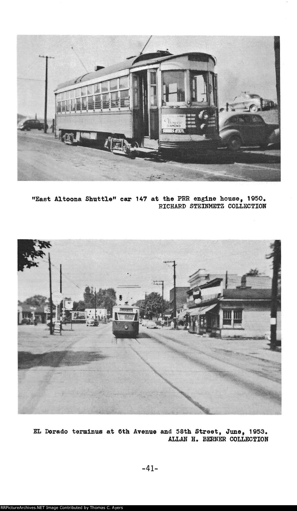 "Altoona's Trolleys," Page 41, 1980